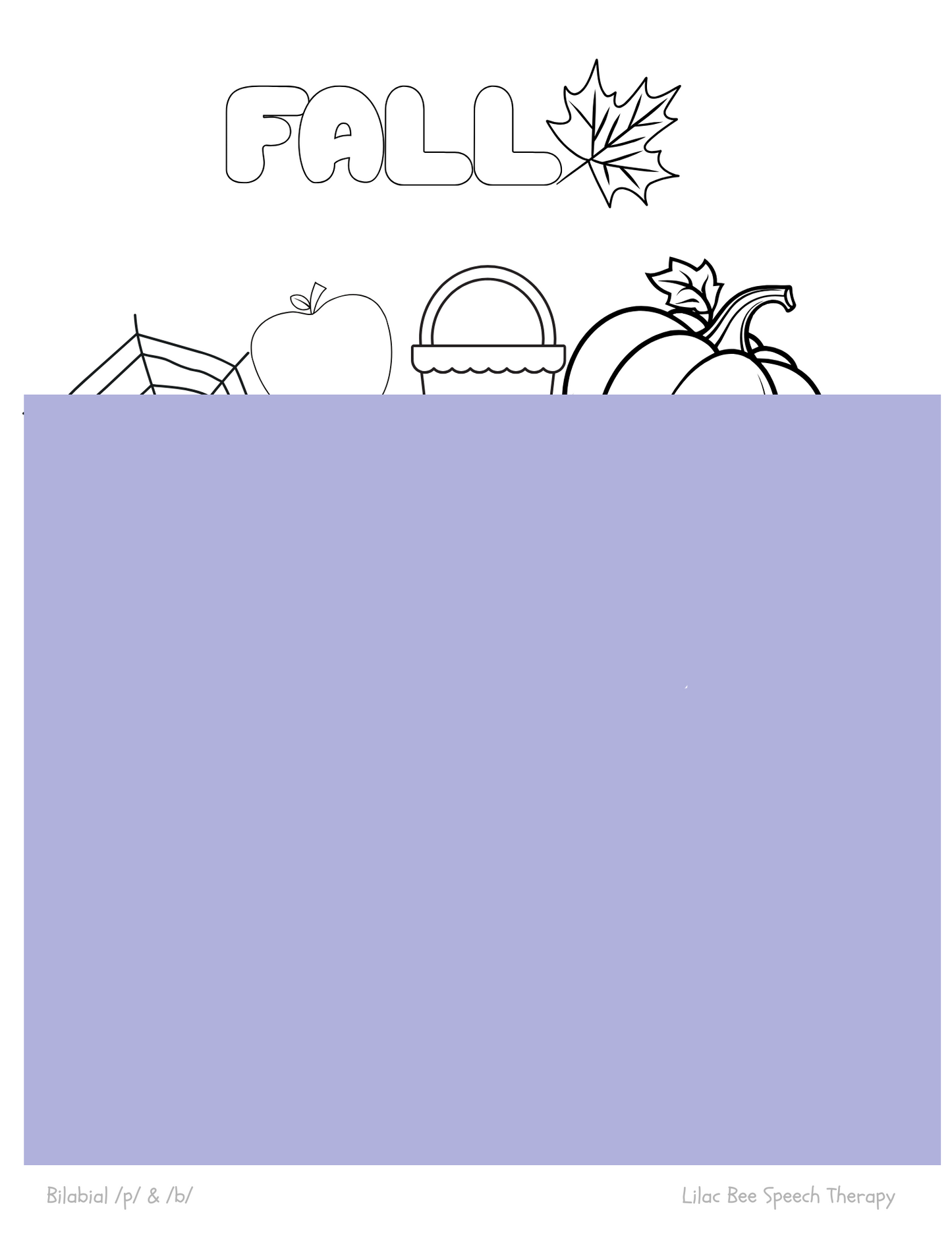 "Fall" Articulation Coloring Pages (digital download)