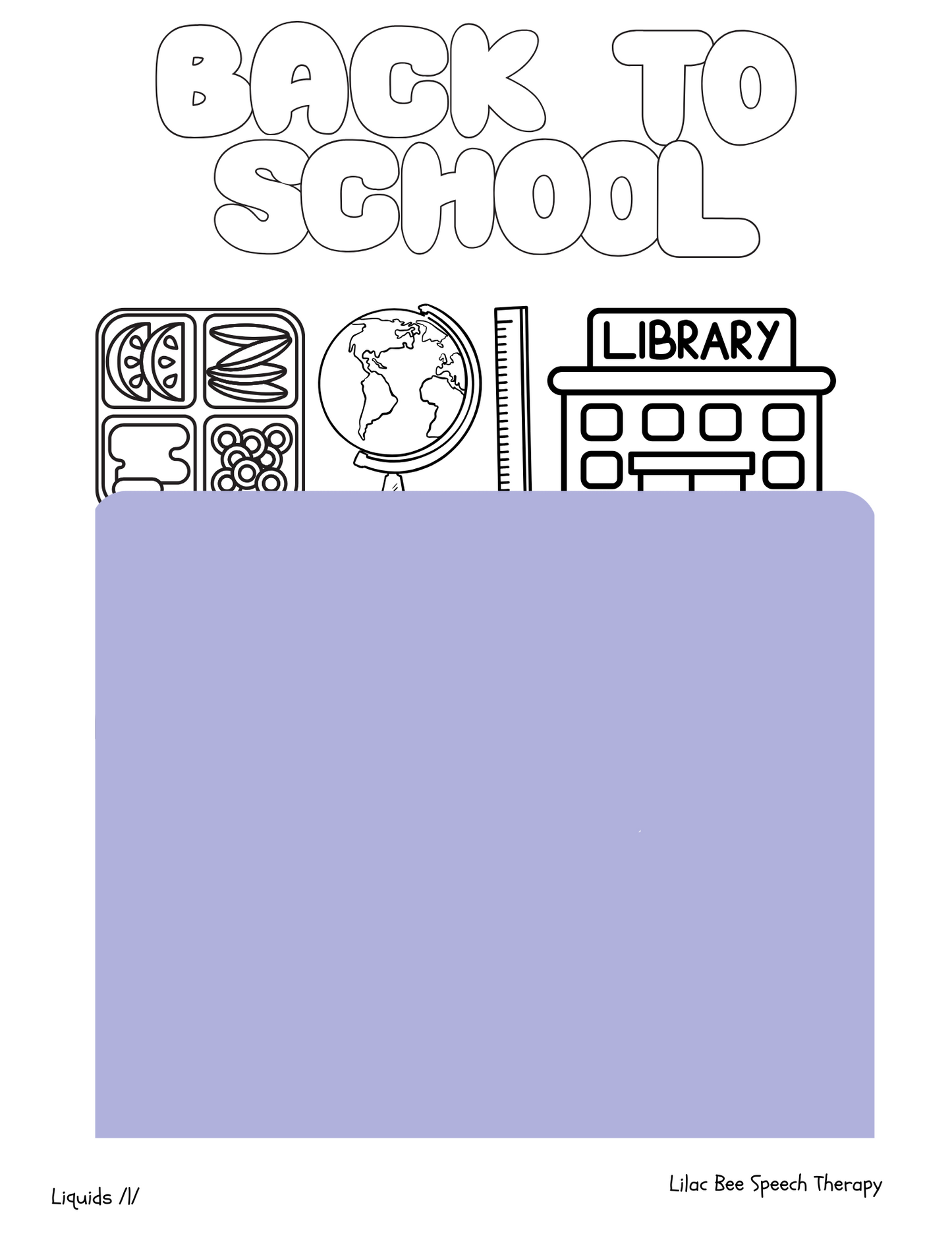 "Back to School" Articulation Coloring Pages (digital download)