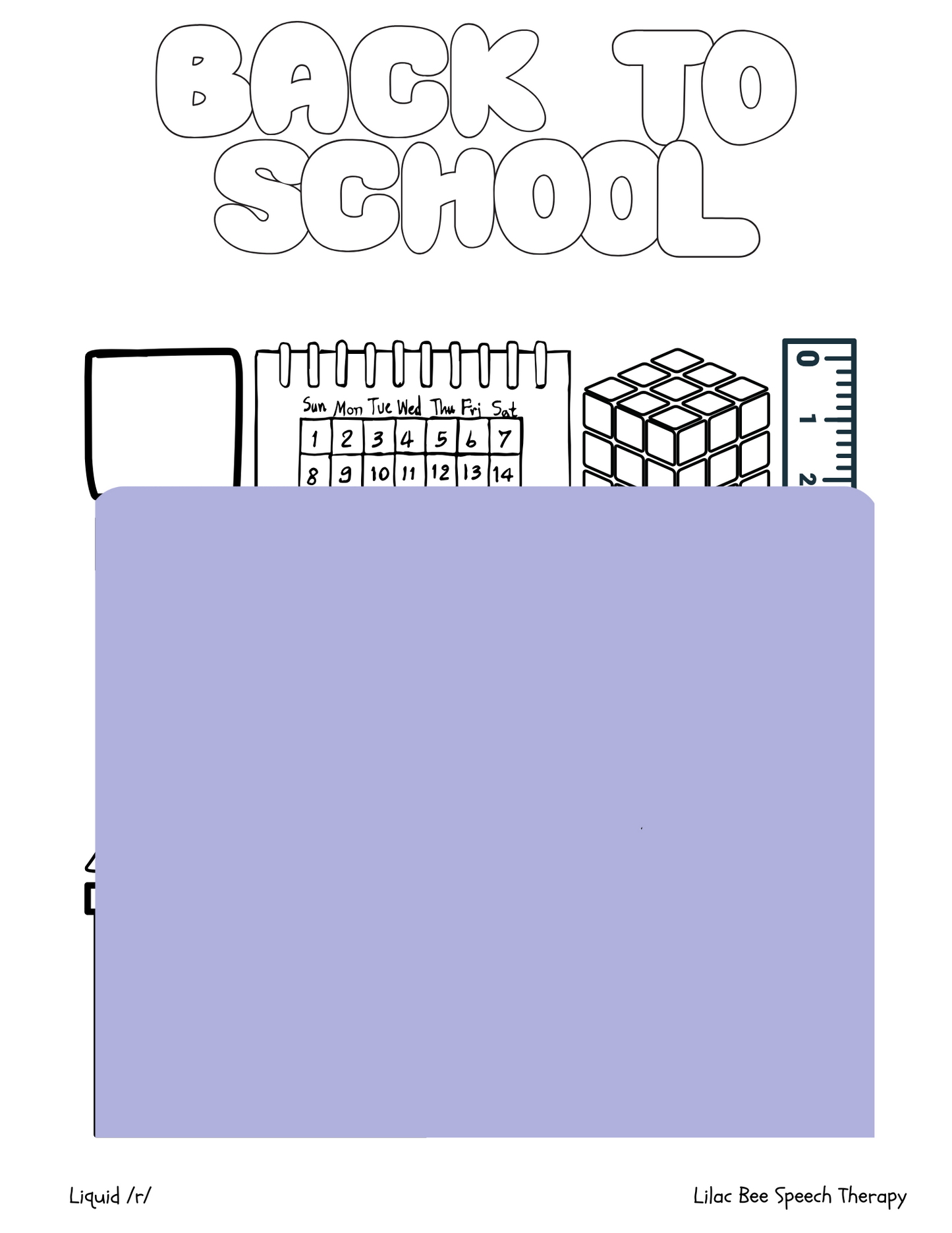 "Back to School" Articulation Coloring Pages (digital download)