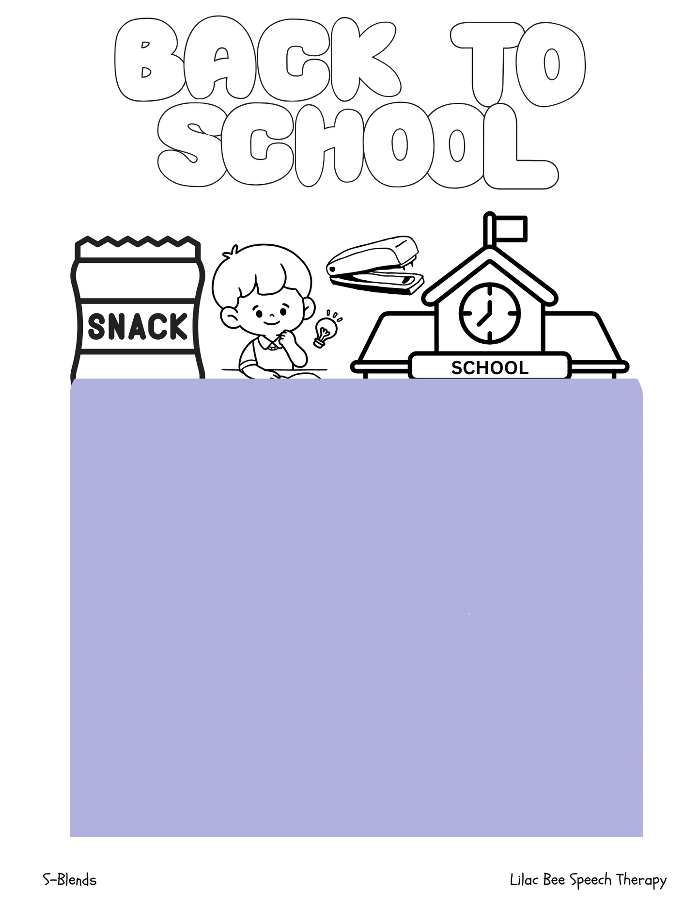 "Back to School" Articulation Coloring Pages (digital download)
