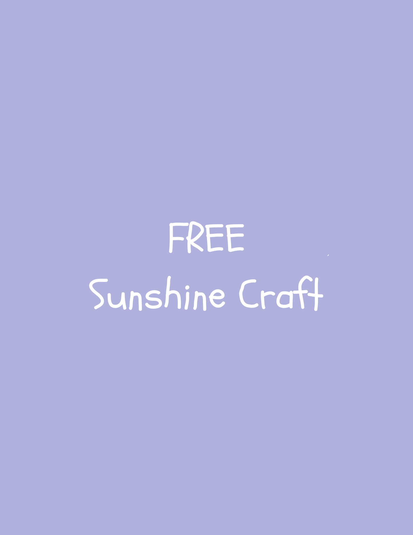 FREE Sunshine Craft (digital download)