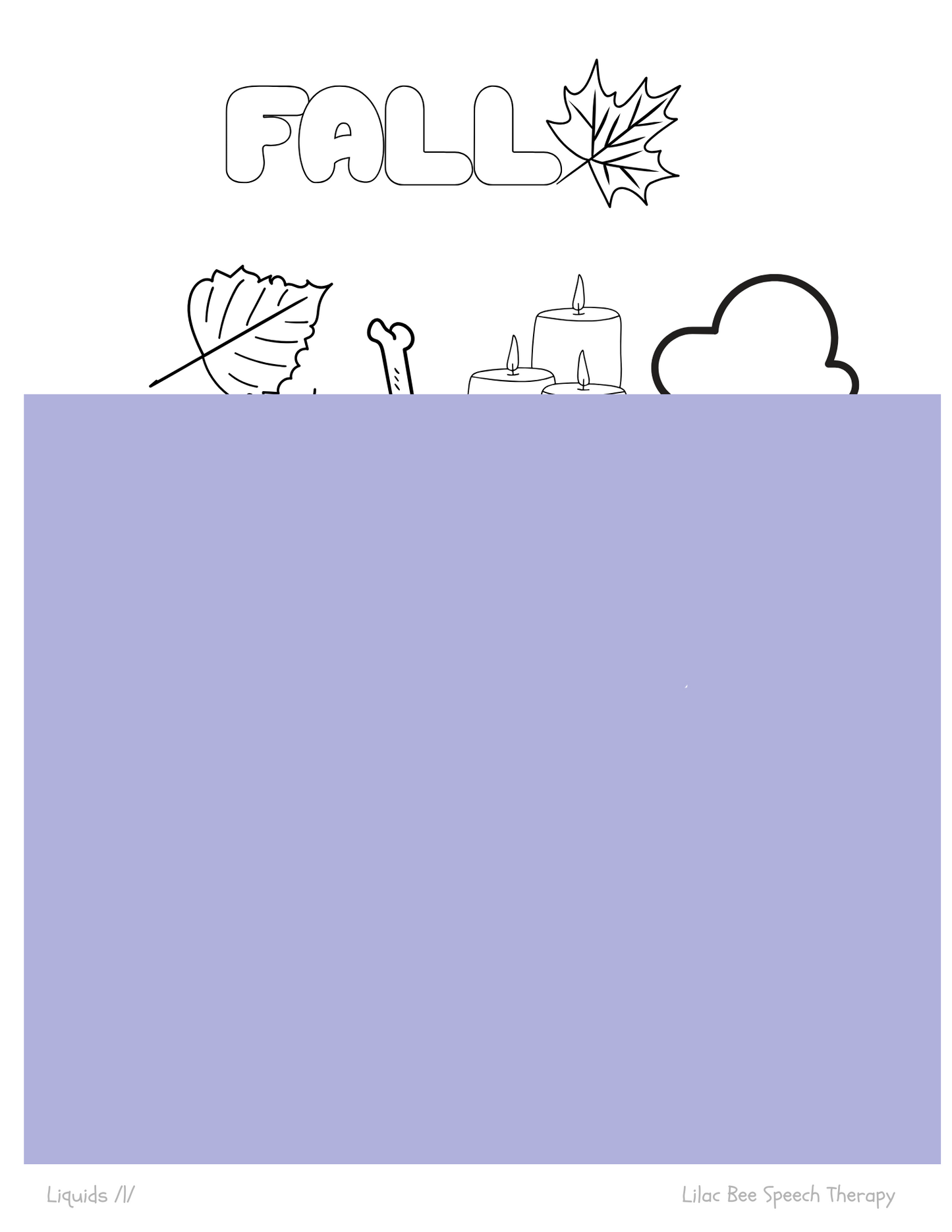 "Fall" Articulation Coloring Pages (digital download)