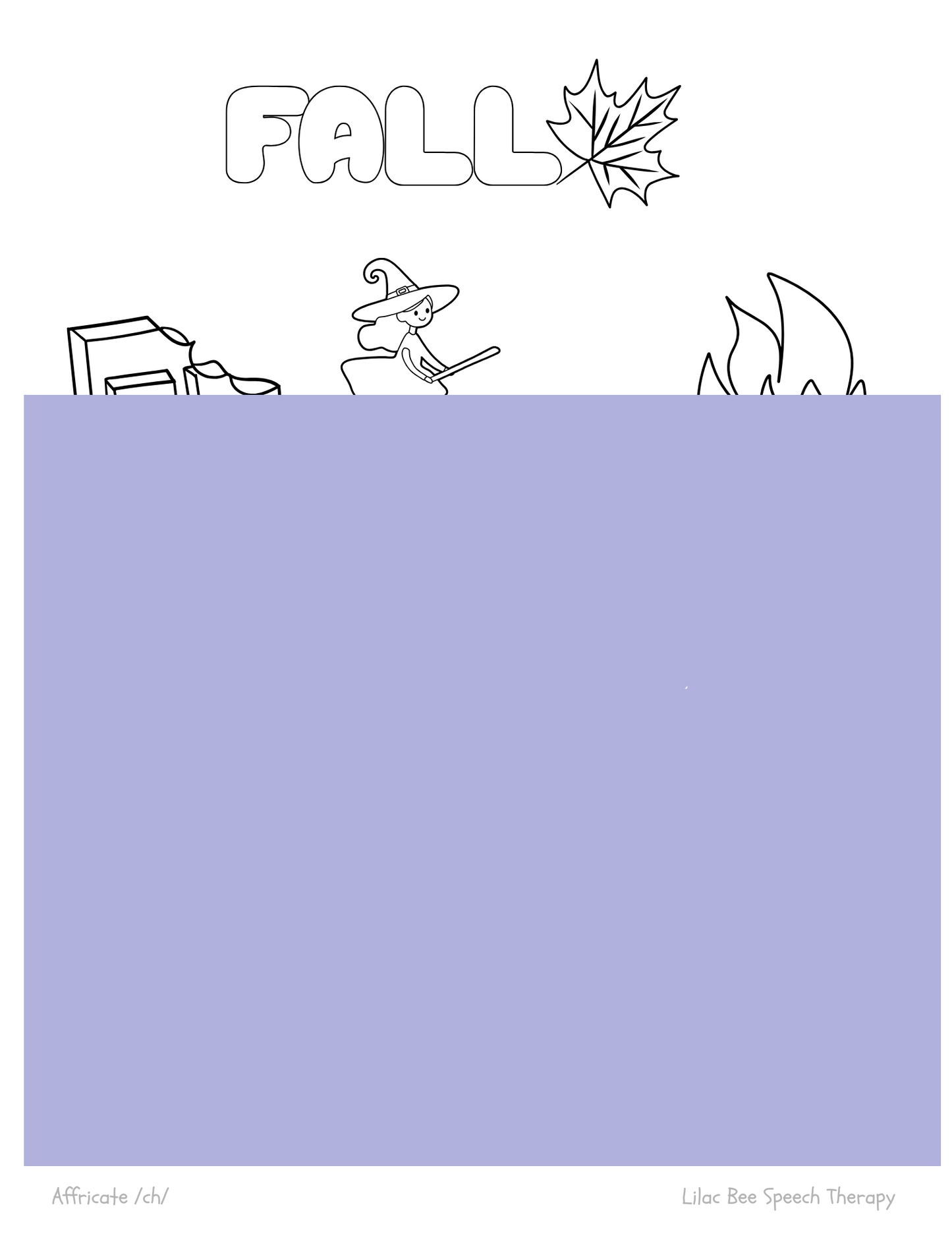 "Fall" Articulation Coloring Pages (digital download)