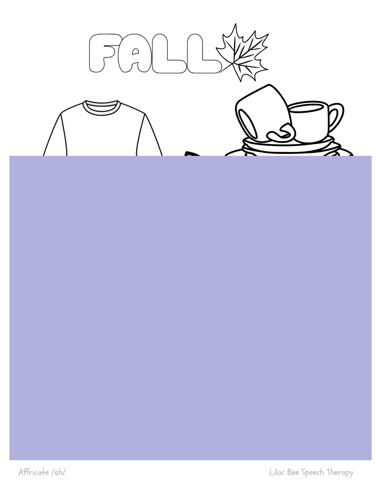 "Fall" Articulation Coloring Pages (digital download)