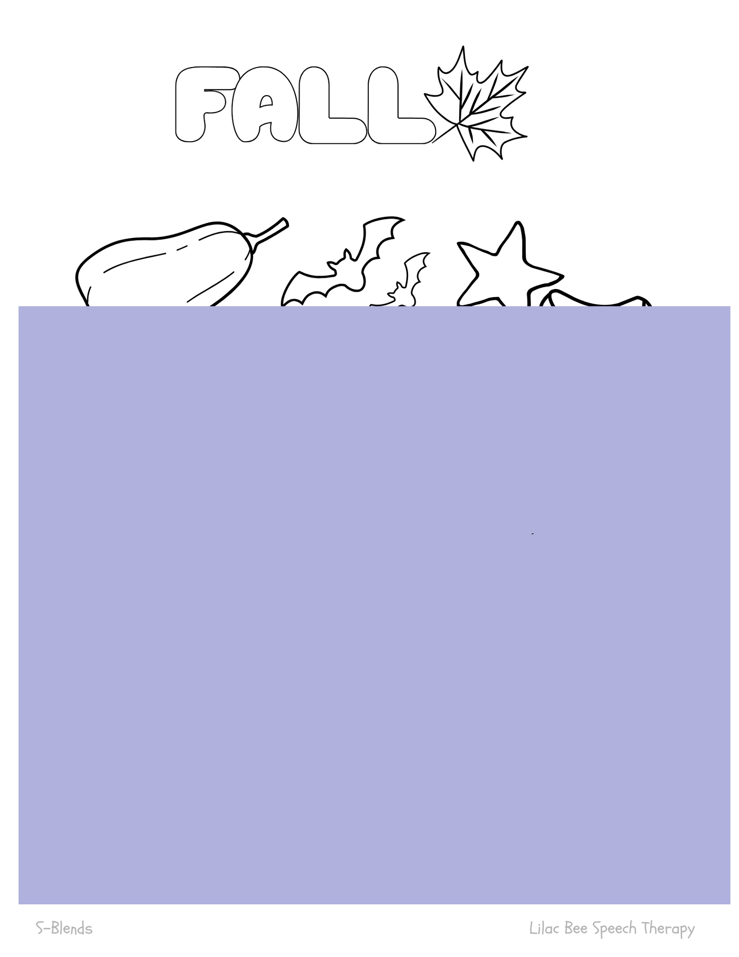 "Fall" Articulation Coloring Pages (digital download)