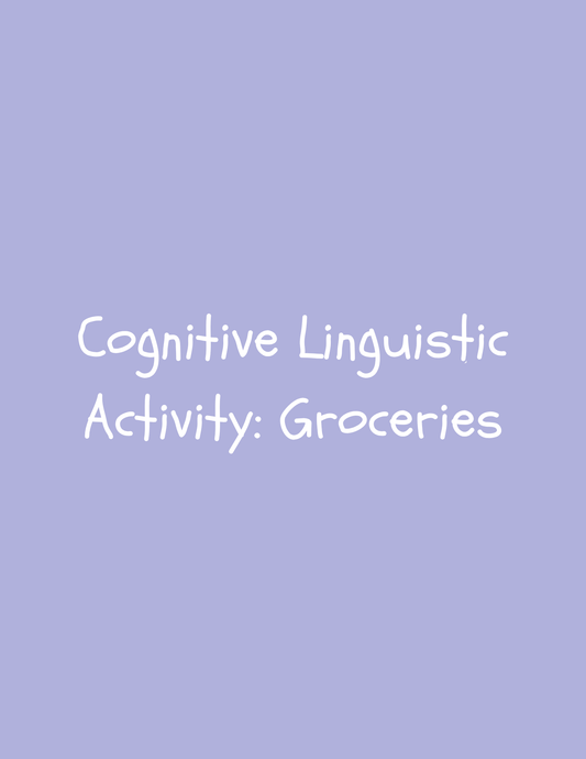 Cognitive Linguistic Activity: Grocery List (digital download)