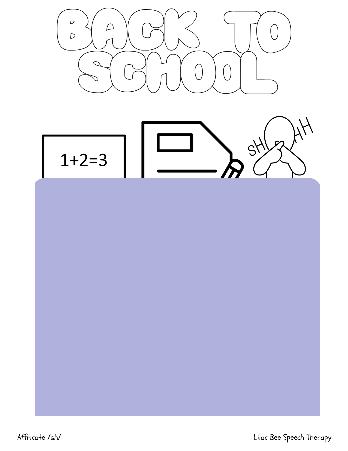 "Back to School" Articulation Coloring Pages (digital download)