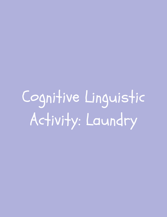 Cognitive Linguistic Activity: Laundry (digital download)